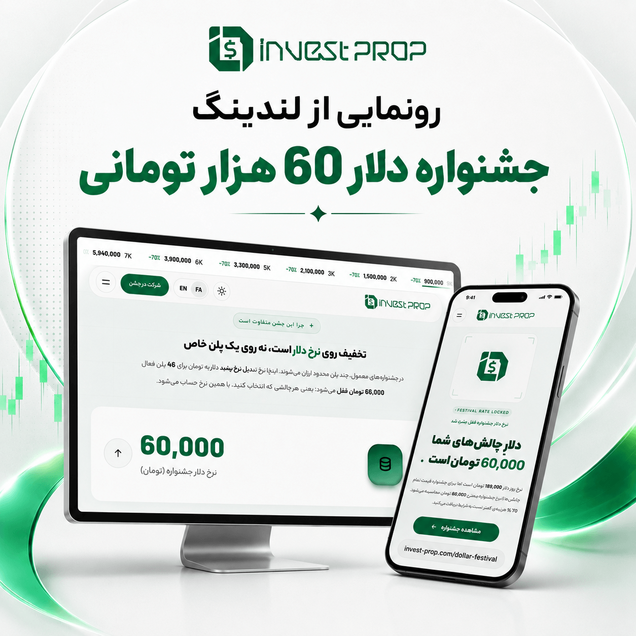 🔥 جشنواره دلار ۶۰ هزار تومانی اینوست پراپ